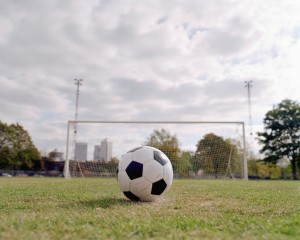 Soccer ball in field