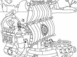 Jake Neverland Pirate Ship Coloring Page