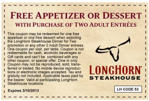 Longhorn Steakhouse Coupon