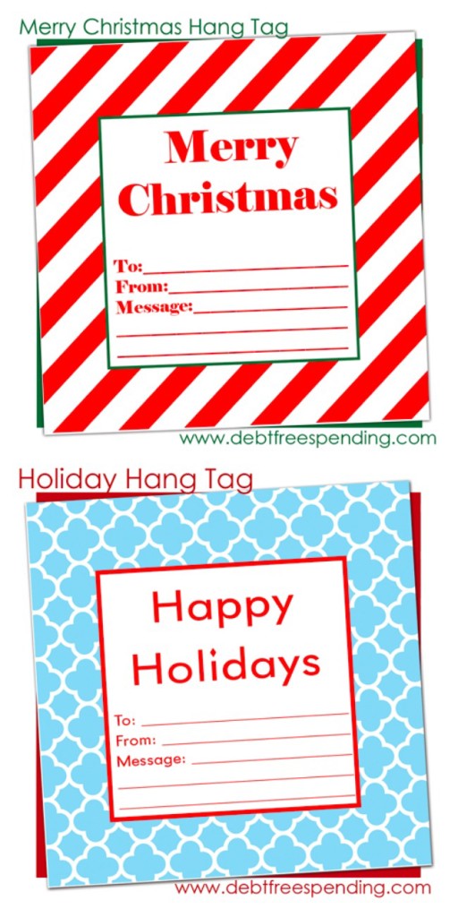 FREE Printable Holiday Gift Tags Debt Free Spending