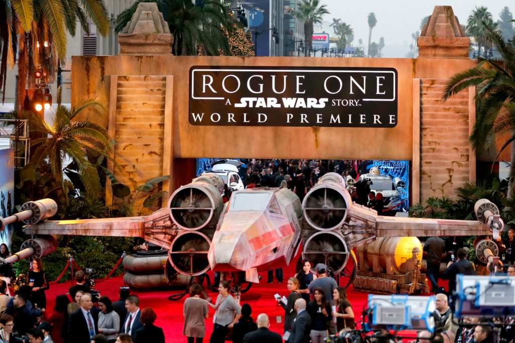 attends The World Premiere of Lucasfilm's highly anticipated, first-ever, standalone Star Wars adventure, "Rogue One: A Star Wars Story" at the Pantages Theatre on December 10, 2016 in Hollywood, California.