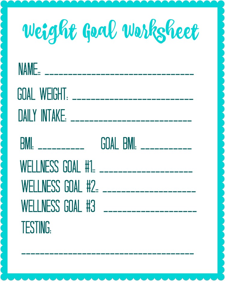 Weight Loss Goal Chart Printable