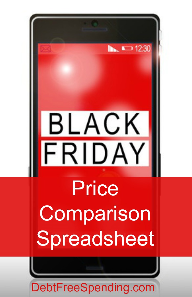 Black Friday Price Comparison Sheet - Debt Free Spending - Does Vistaprint Have Black Friday Deals